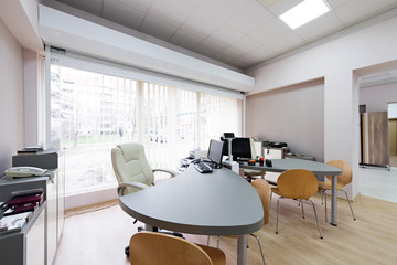 Bright modern office with two desks