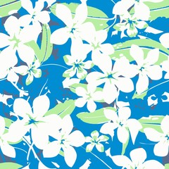 Seamless Tropical Floral Pattern Background 