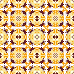 Seamless background image of vintage yellow flower vine pattern.
