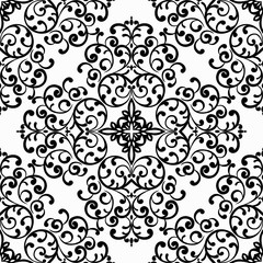Seamless black and white lace pattern