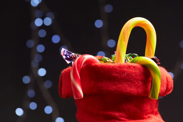 candy in the sock for the New Year