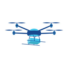 Drone with box. Quadrocopter Delivery