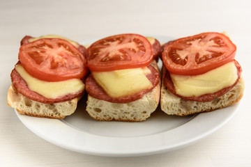 hot sandwiches with tomatoes