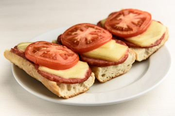hot sandwiches with tomatoes