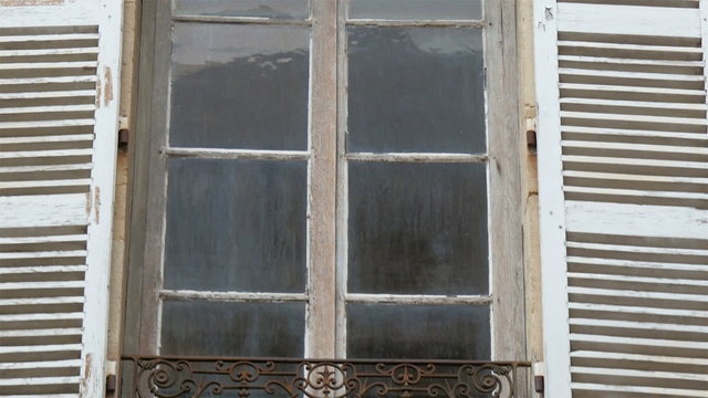 The big window of the classic style building in Paris France. 