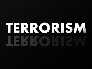 The word TERRORISM in mirror reflection. Vector illustration. Eps 10