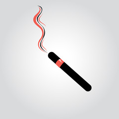 cigar with smoke on a white background