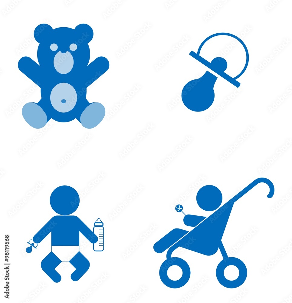 Poster Accessoires pour bébé en 4 icônes