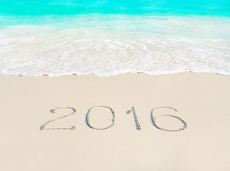 Ocean wave and sand at tropical beach, season 2016 concept