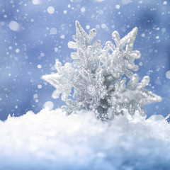 Beauty holidays backgrounds with snow flake and beauty bokeh