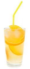 Cocktail with orange juice and ice cubes