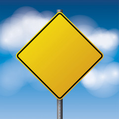 Blank Yellow Road Sign Illustration