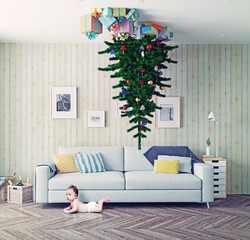 Christmas tree on the ceiling