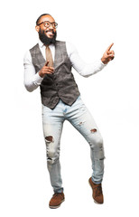 full body cool black man dancing
