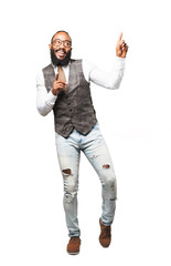 full body cool black man dancing