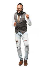 full body cool black man dancing