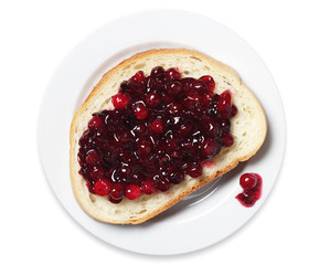 White bread with jam