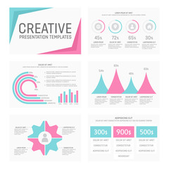 Vector template for multipurpose presentation slides with graphs and charts