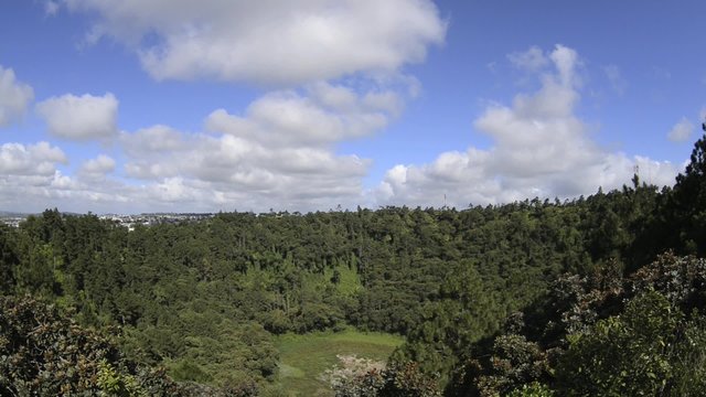 View to the prehistoric volcanic crater in Curepipe, Mauritius. 