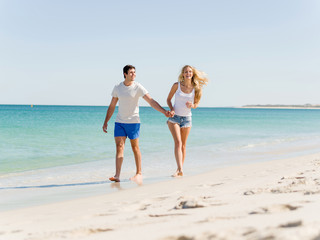 Romantic young couple on the beach