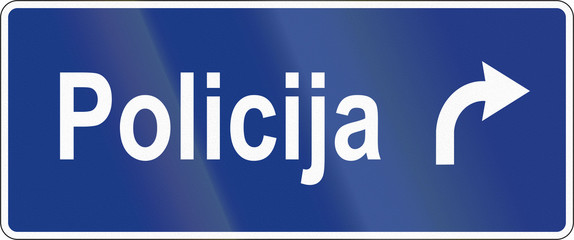 Slovenian road sign - Police station direction