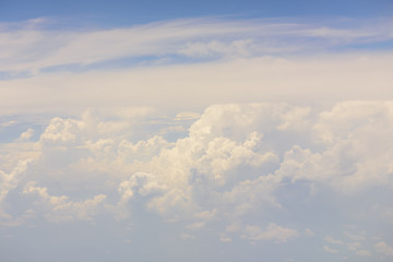Fototapeta na wymiar Big white cloud and blue sky background
