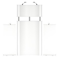 Trade show booth white and blank