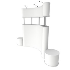 Trade show booth white and blank