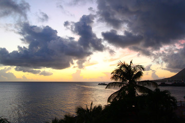 Fototapeta na wymiar Saint Kitts Ocean Sunset