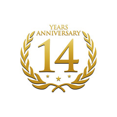 Simple Wreath Anniversary Gold Logo 14