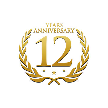 Simple Wreath Anniversary Gold Logo 12