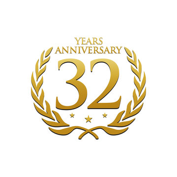 Simple Wreath Anniversary Gold Logo 32