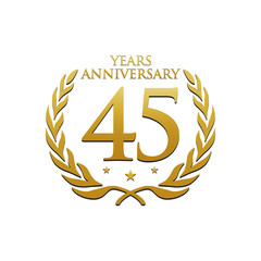 Simple Wreath Anniversary Gold Logo 45