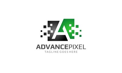 Advance Pixel - Letter A Logo