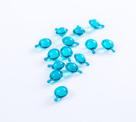 Hair vitamin serum on white background