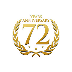 Simple Wreath Anniversary Gold Logo 72