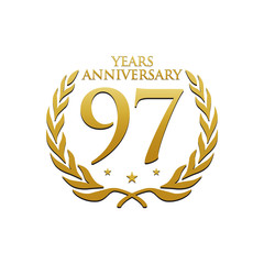 Simple Wreath Anniversary Gold Logo 97