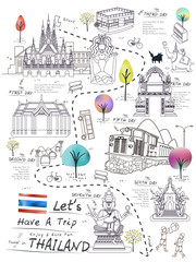 Fototapeta premium Thailand walking map