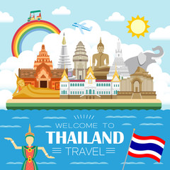 Obraz premium Thailand travel concept poster