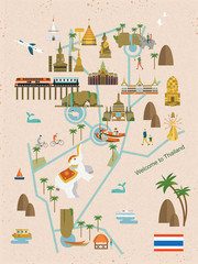 Obraz premium Thailand walking map