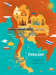 Obraz premium Thailand travel concept poster