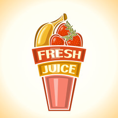 Fresh juice from bananas and strawberries
