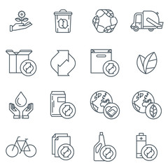 Recycling icon set