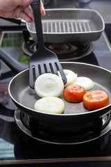 grilled onion and tomato