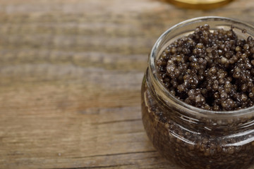 Fototapeta na wymiar Natural black caviar