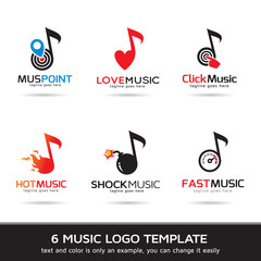 Logo Template Design Vector. Music Logo, Icon, Sign or Symbol.