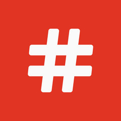 The hash icon. Hashtag symbol. Flat