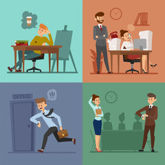 Business work time lag vector illusutration