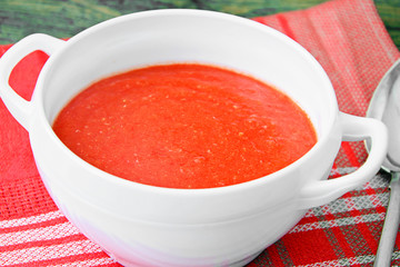 Fresh Homemade Classic Cold Gazpacho Soup
