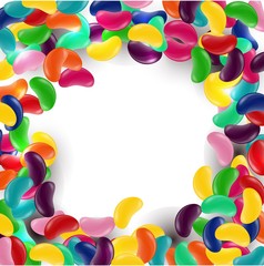 Fototapeta na wymiar Colorful candy background with jelly beans